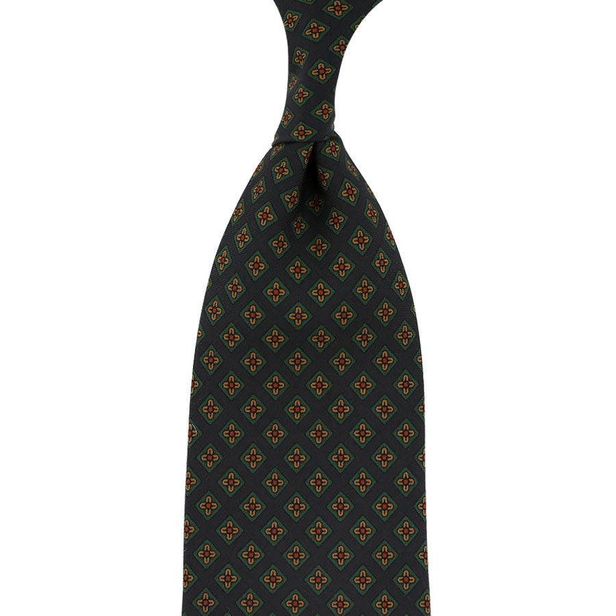 Copper Madder Silk Tie - Midnight- Hand-Rolled