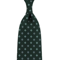 Anniversary Collection - Floral Printed Silk Tie - Madder Green