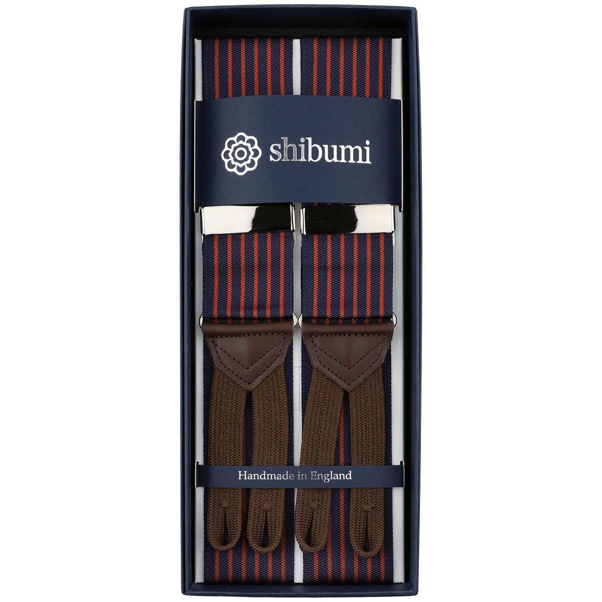 Barathea Braces - Navy / Orange