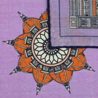 Duomo Motif Wool / Silk Pocket Square - Lilac - 40x40cm