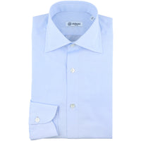 Poplin Semi Spread Shirt - White / Light Blue - Gingham