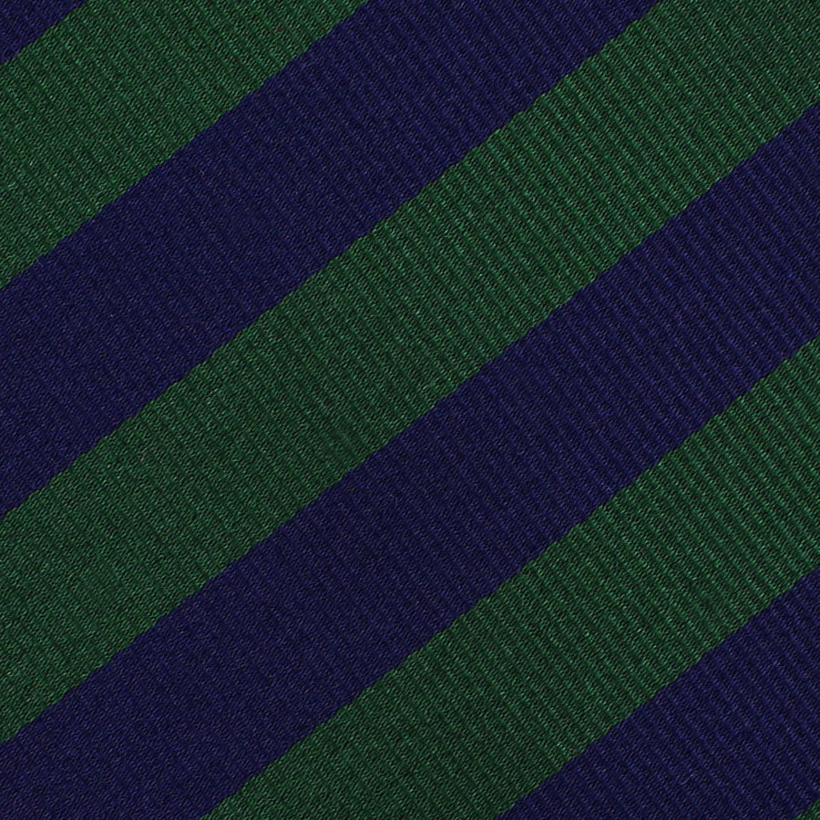 Bespoke Repp Stripe Silk Tie - Navy / Forest