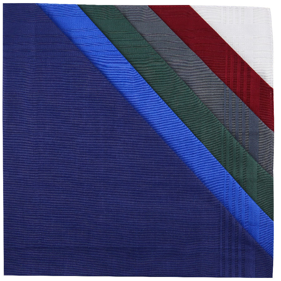 6x Plain Cotton Handkerchief Set - Multicolored II