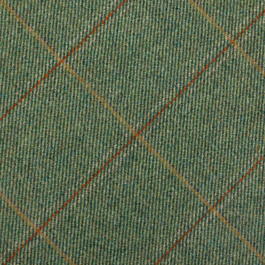 W. Bill Checked Wool Bespoke Tie - Green