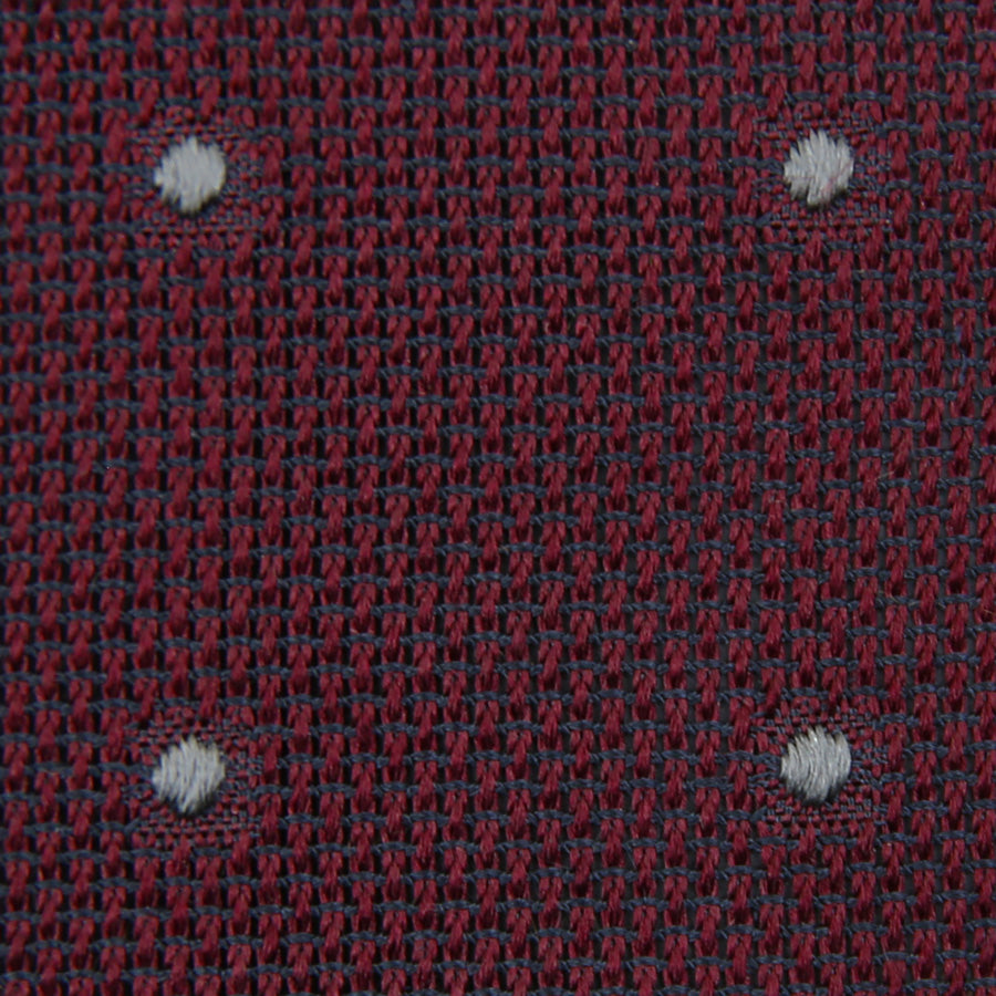 Dotted Grenadine / Garza Fina Bespoke Tie - Burgundy / Grey