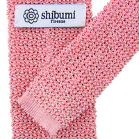 Crunchy Silk Knit Tie - Pink