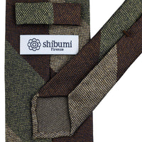 Japanese Boucle Silk Tie - Brown / Olive / Beige