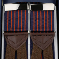 Barathea Braces - Navy / Orange