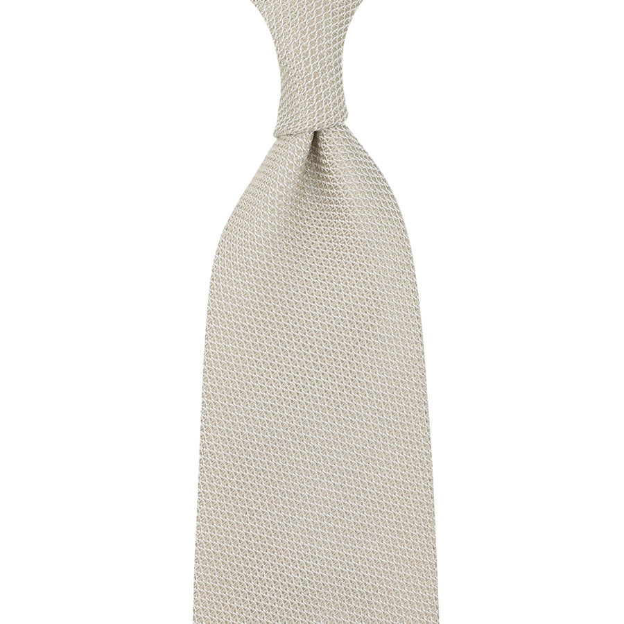 Grenadine / Garza Fina Silk Tie - Cream - Self-Tipped