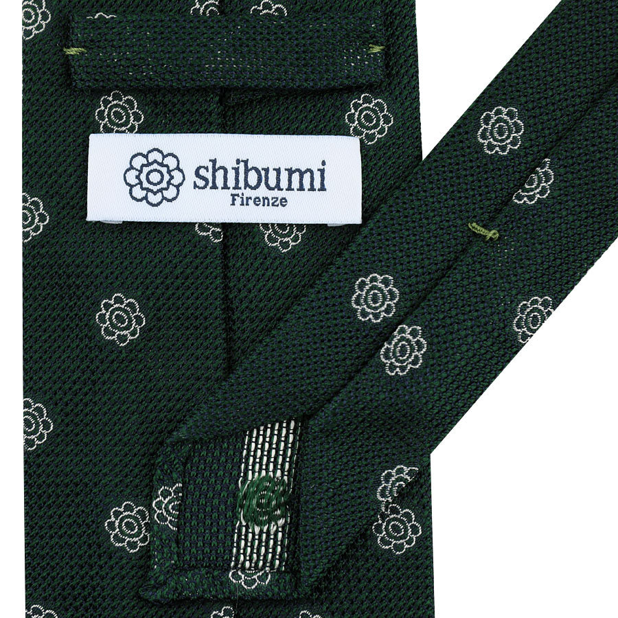 Shibumi-Flower Fina Grenadine Silk Tie - Forest