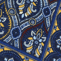 Paisley Motif Wool / Silk Pocket Square - Burgundy / Navy