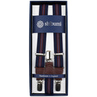 Elastic Barathea Clips Braces - Navy / Burgundy