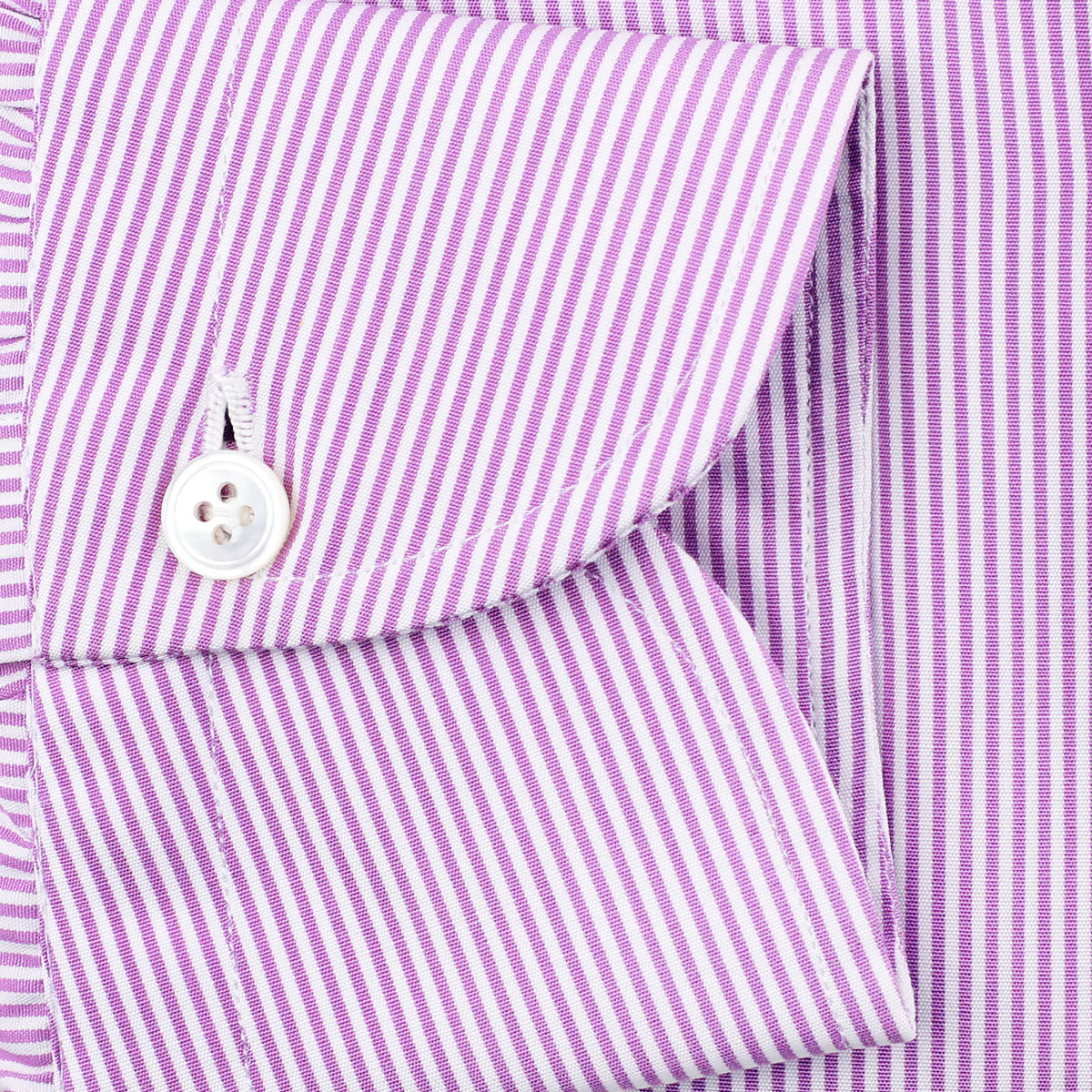 Poplin Semi Spread Shirt - Berry / White