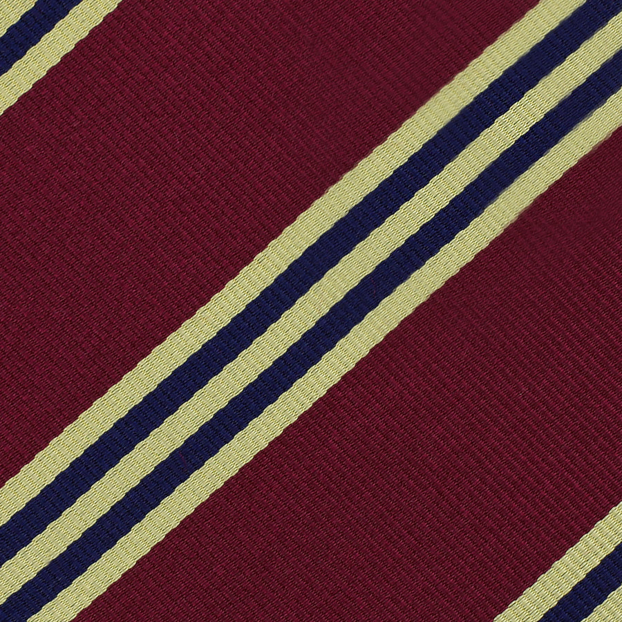 Bespoke Repp Stripe Silk Tie - Burgundy