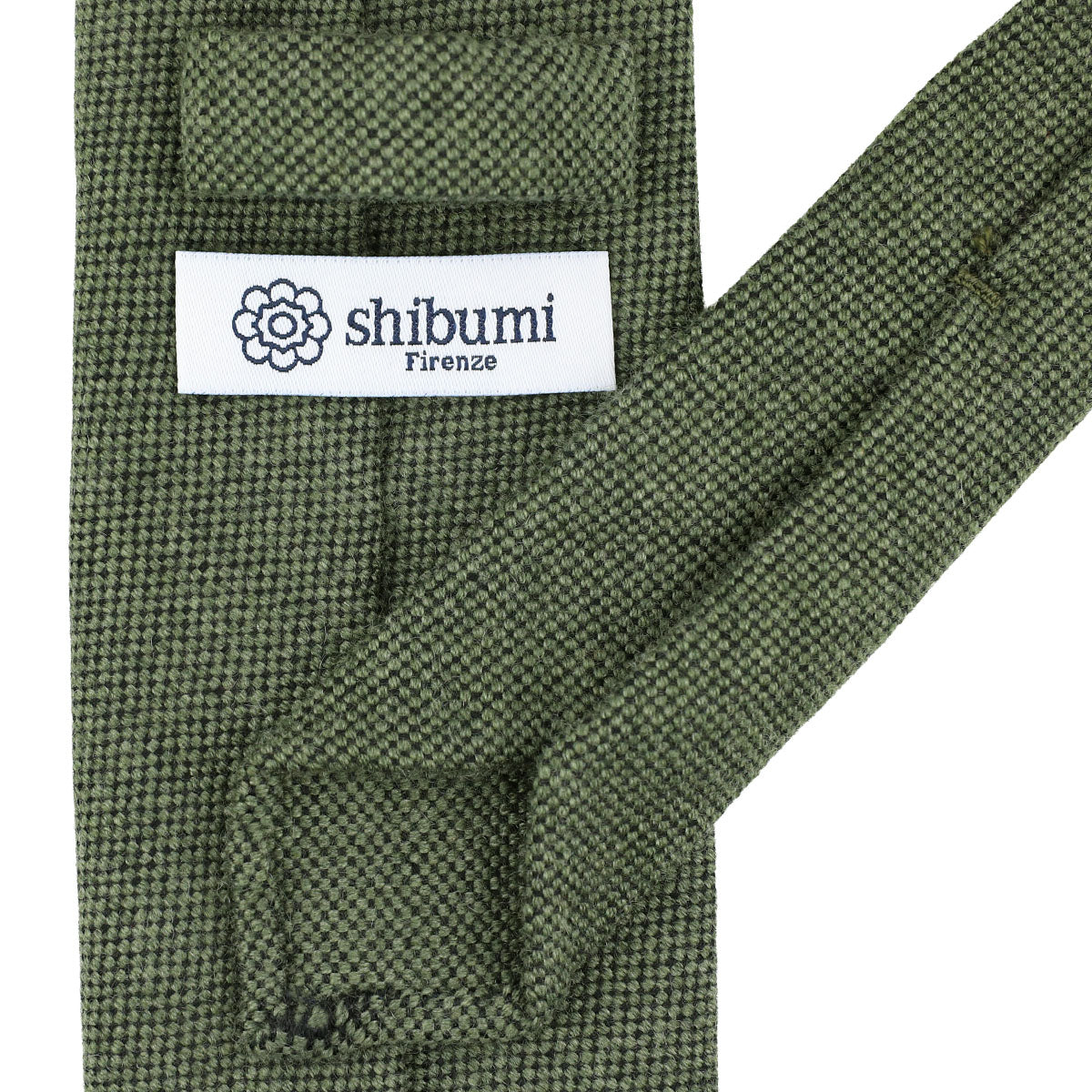 Plain Cashmere Tie - Moss Green - Hand-Rolled