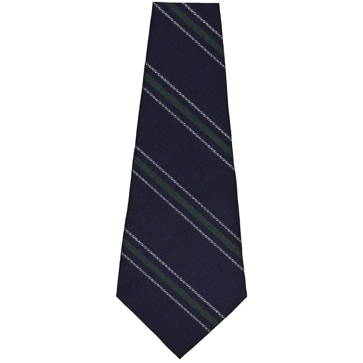 Vintage Striped Bespoke Wool Tie - Navy