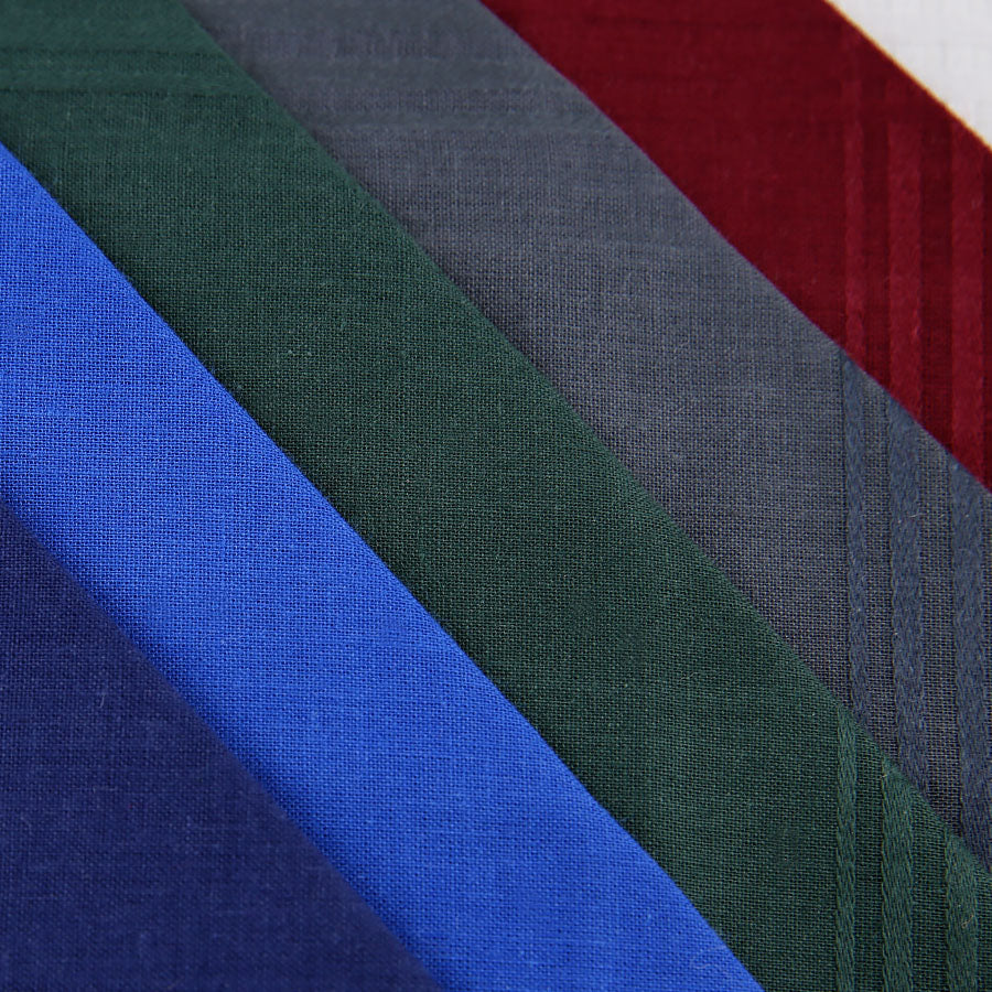 6x Plain Cotton Handkerchief Set - Multicolored II