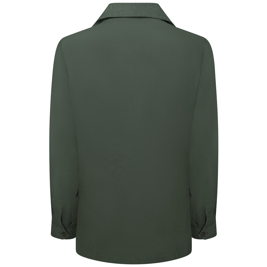 Irish Linen Safari Jacket - Olive