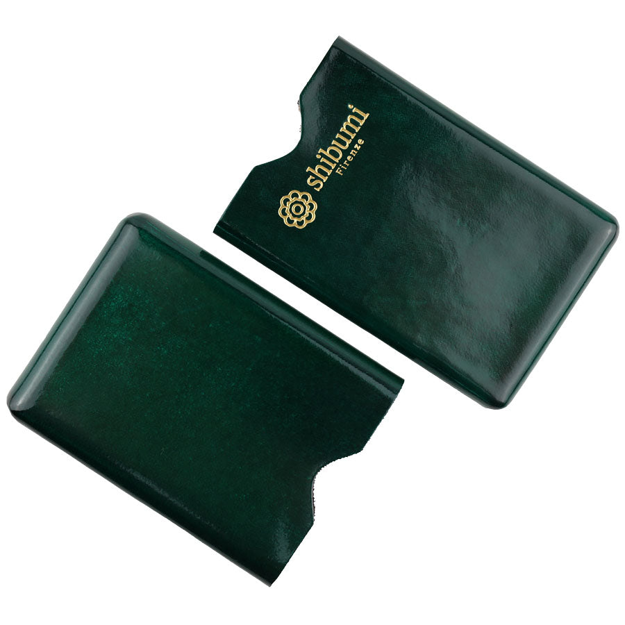Calfskin Leather Card Case - Bottle Green