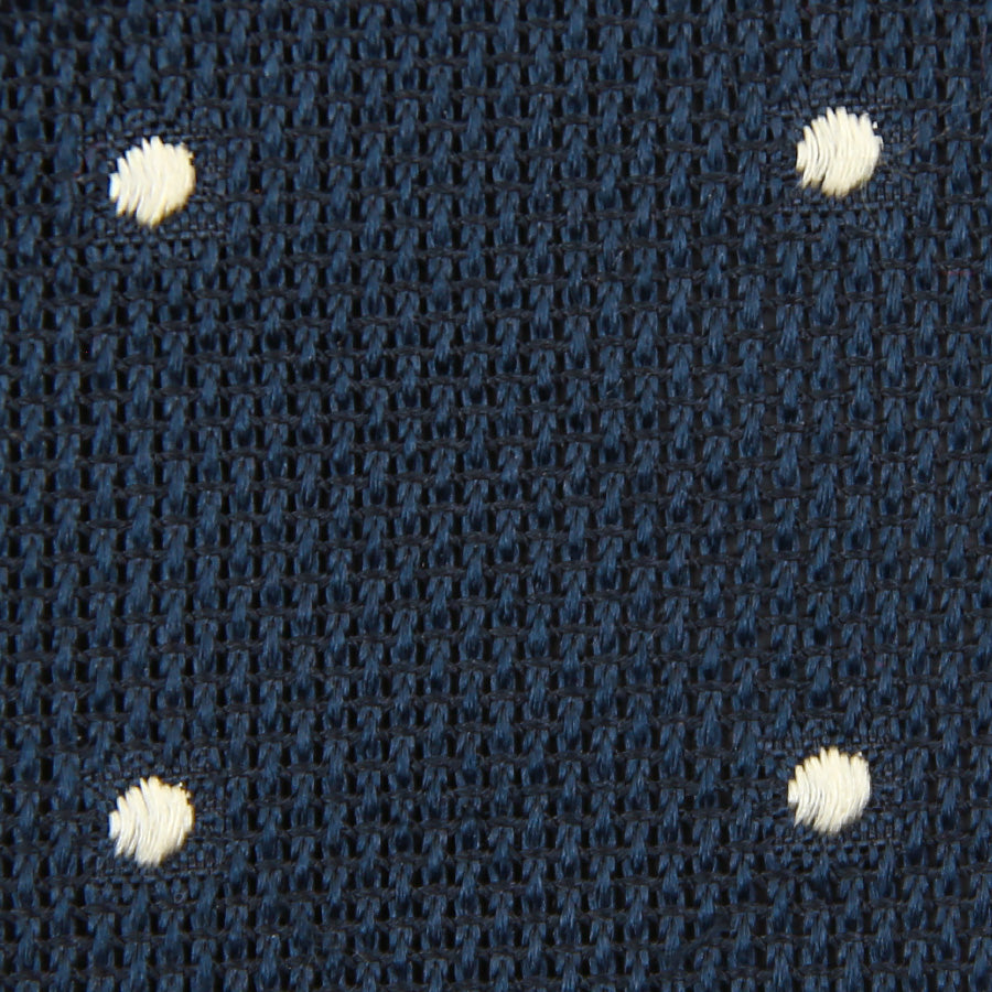 Dotted Grenadine / Garza Fina Bespoke Tie - Navy / White