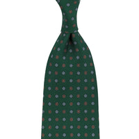 Floral Printed Silk Tie - Forest - Hand-Rolled