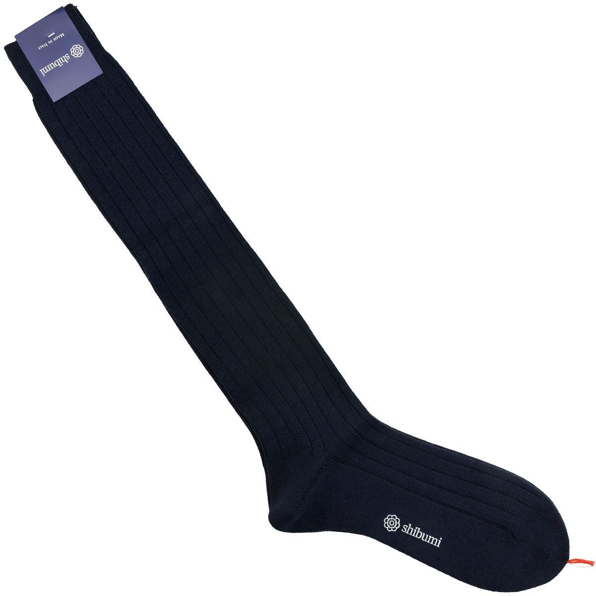 Knee Socks - Ribbed - Navy - Thick Wool