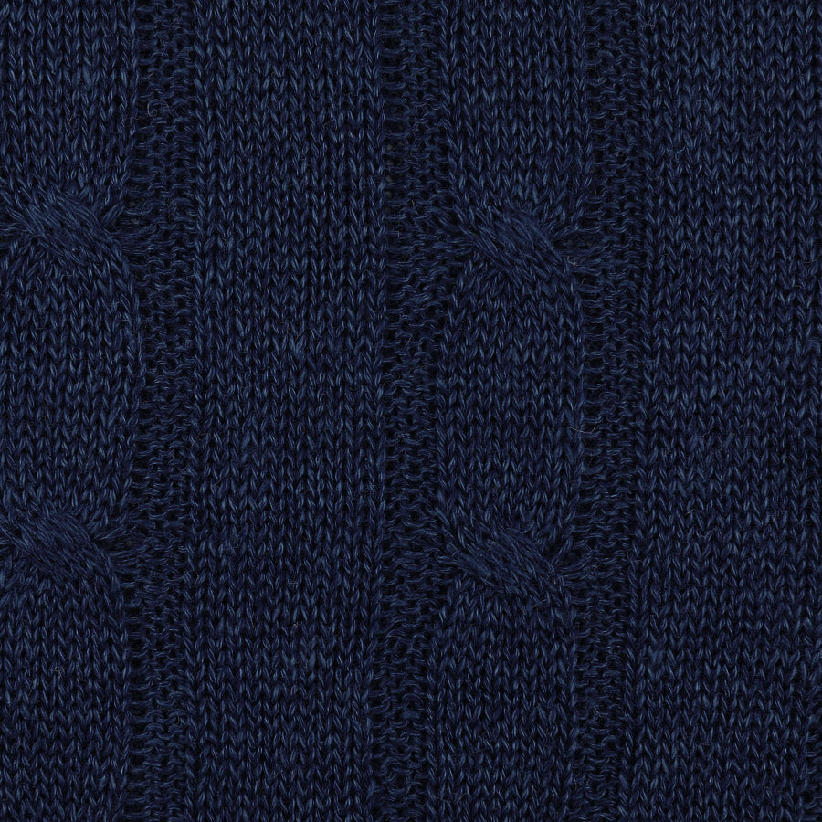 Linen / Cotton Cricket Sweater - Navy