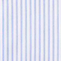 Poplin Semi Spread Shirt - White / Blue - Ticking Stripe