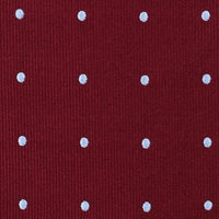 Polka Dot Bespoke Jacquard Silk Tie - Burgundy / Sky Blue