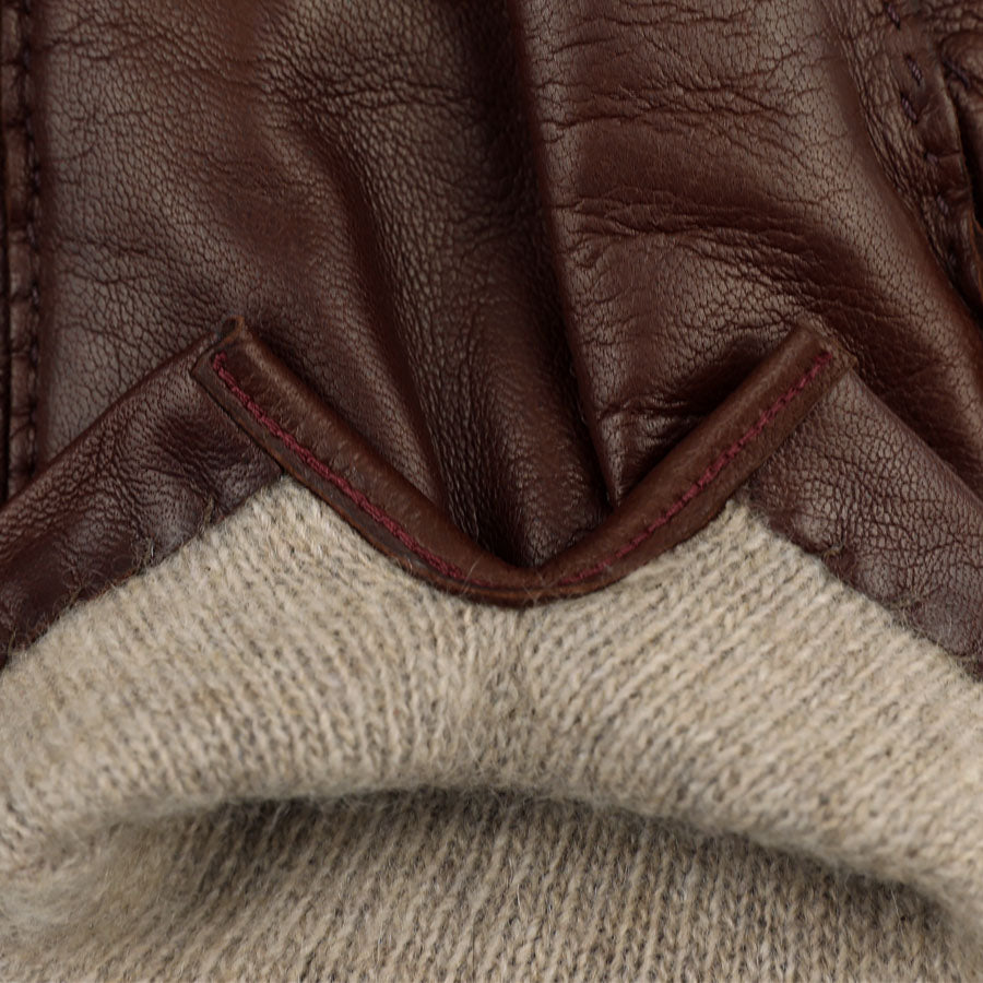 Lambskin Gloves With Cashmere Lining - Brown