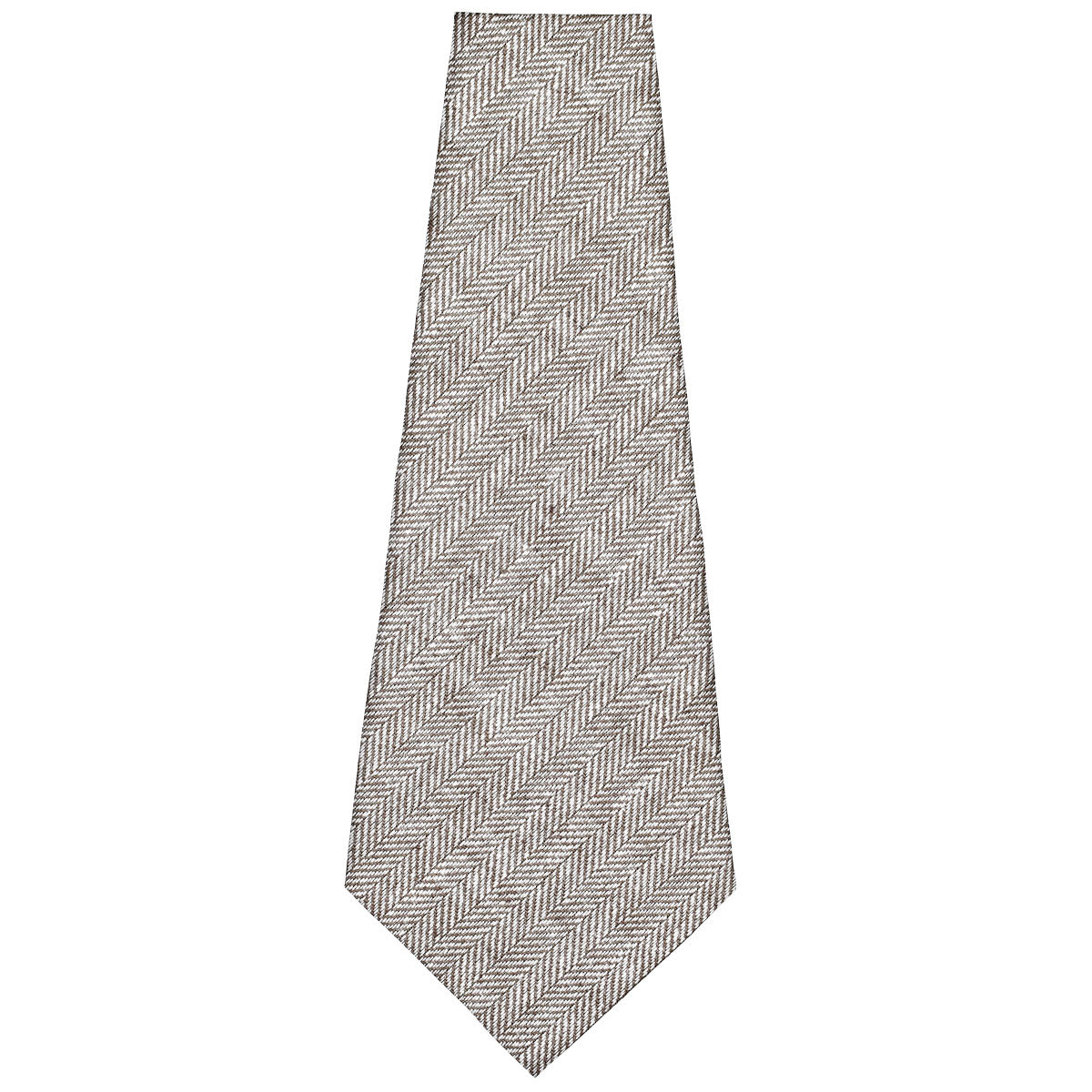 Vintage Herringbone Bespoke Linen / Cotton Tie - Beige