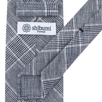 VBC Glencheck Linen Tie - Navy / White - Hand-Rolled