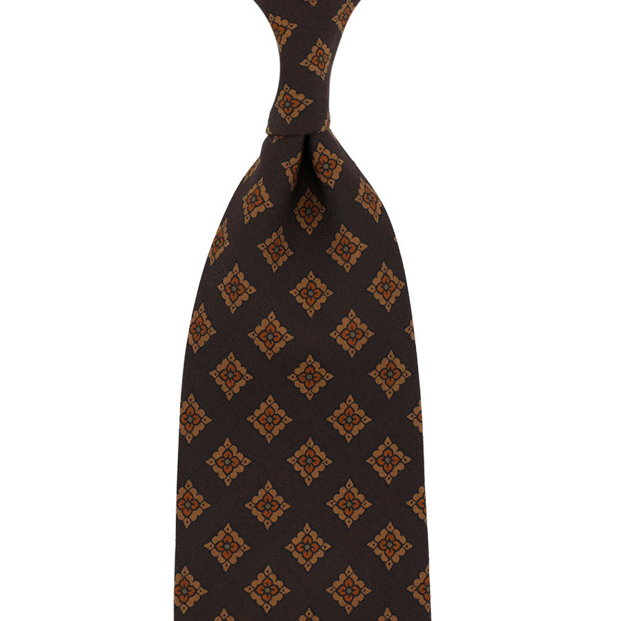 Copper Madder Silk Tie - Espresso - Hand-Rolled