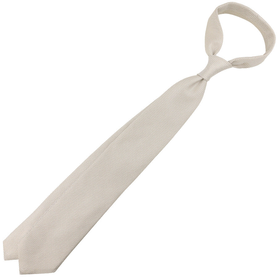 Grenadine / Garza Fina Silk Tie - Cream - Self-Tipped