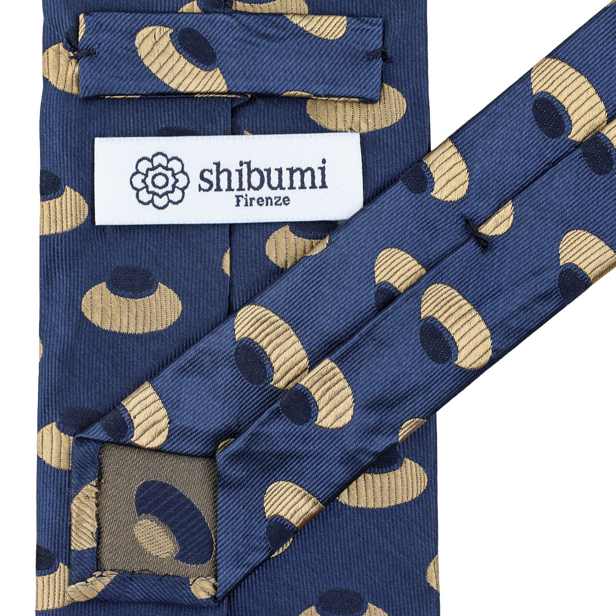 Geometrical Jacquard Silk Tie - Light Navy - Hand-Rolled