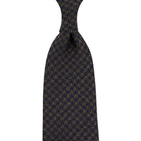 Houndstooth Silk / Wool / Cotton Tie - Brown / Navy