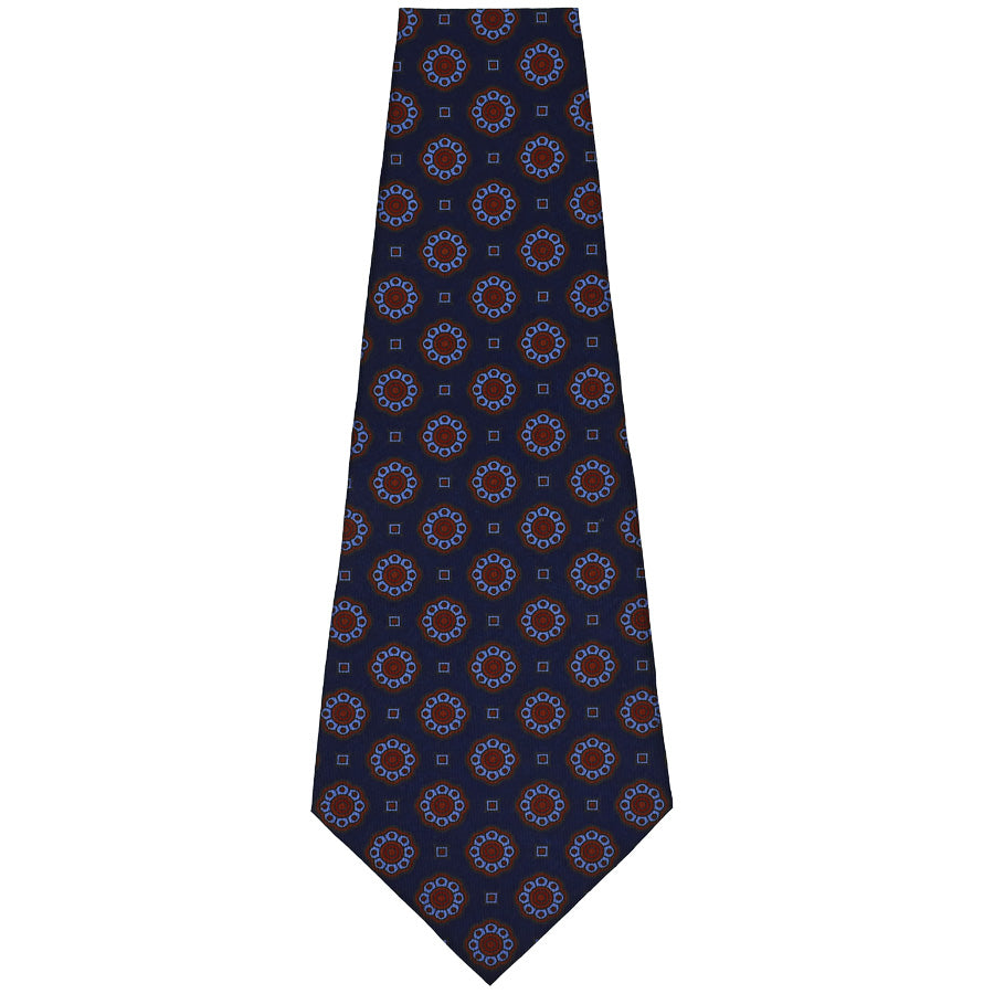 Ancient Madder Silk Bespoke Tie - Navy