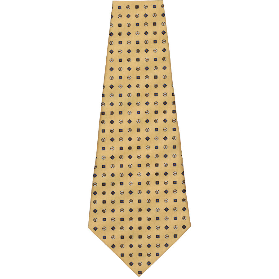 Geometrical Silk Bespoke Tie - Honey