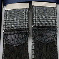 Checked Wool Braces - Black / White