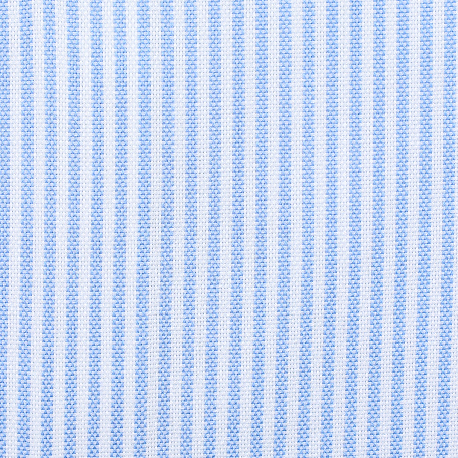 Oxford Button Down Shirt - White / Blue - University Stripe Thin