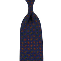 Ancient Madder Silk Tie - Navy - Hand-Rolled