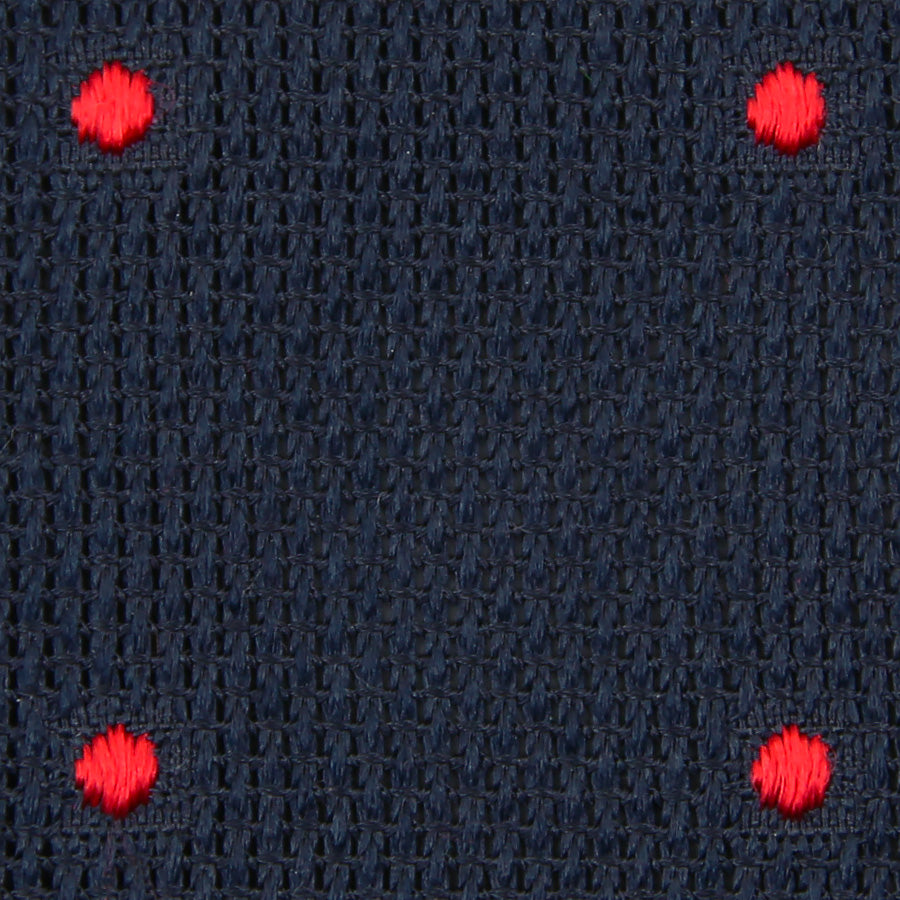 Dotted Grenadine / Garza Fina Bespoke Tie - Midnight / Cherry