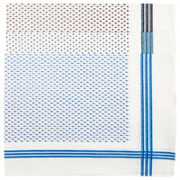 3x Patterned Cotton Handkerchief Set - Powder Blue / Grey / Steel Blue