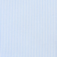 Poplin Semi Spread Shirt - White / Light Blue - Hairline Stripe