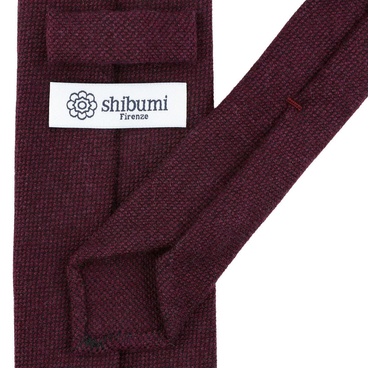 Plain Cashmere Tie - Burgundy - Hand-Rolled