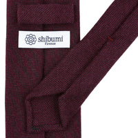 Plain Cashmere Tie - Burgundy - Hand-Rolled
