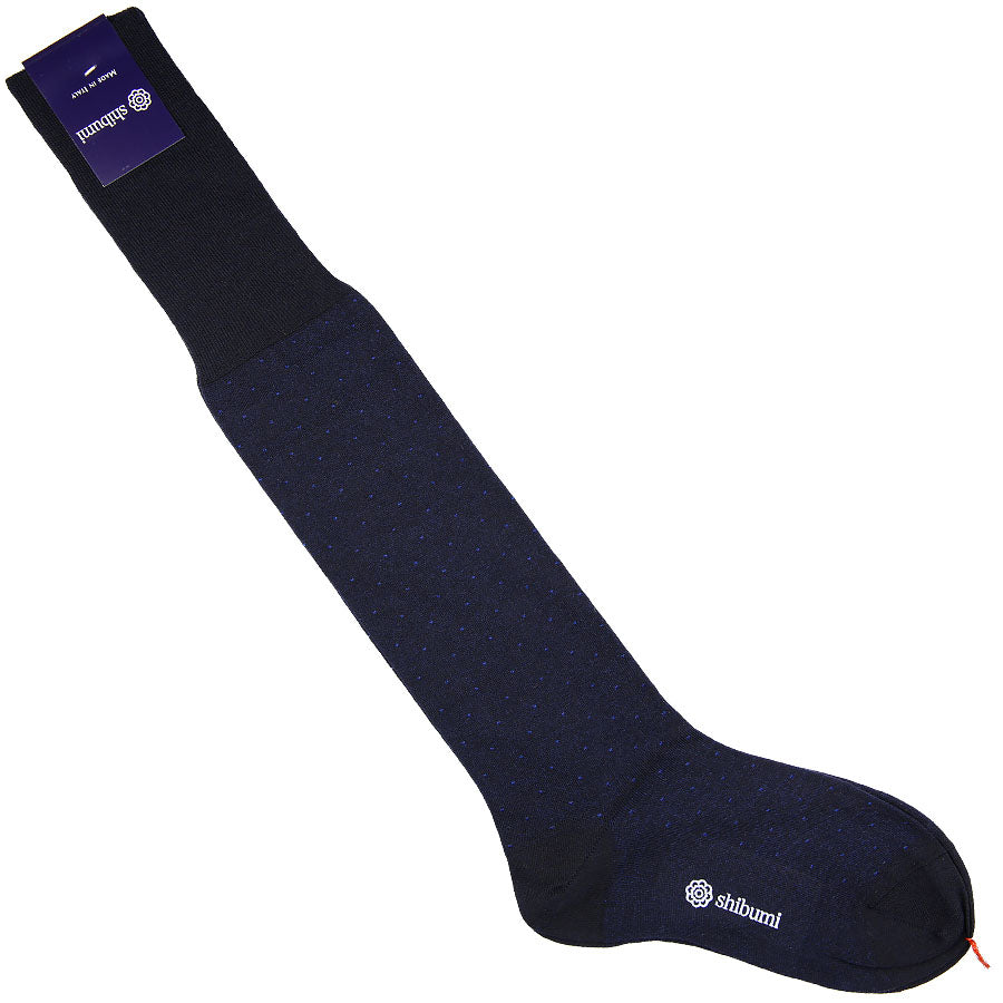 Knee Socks - Dots - Navy - Wool