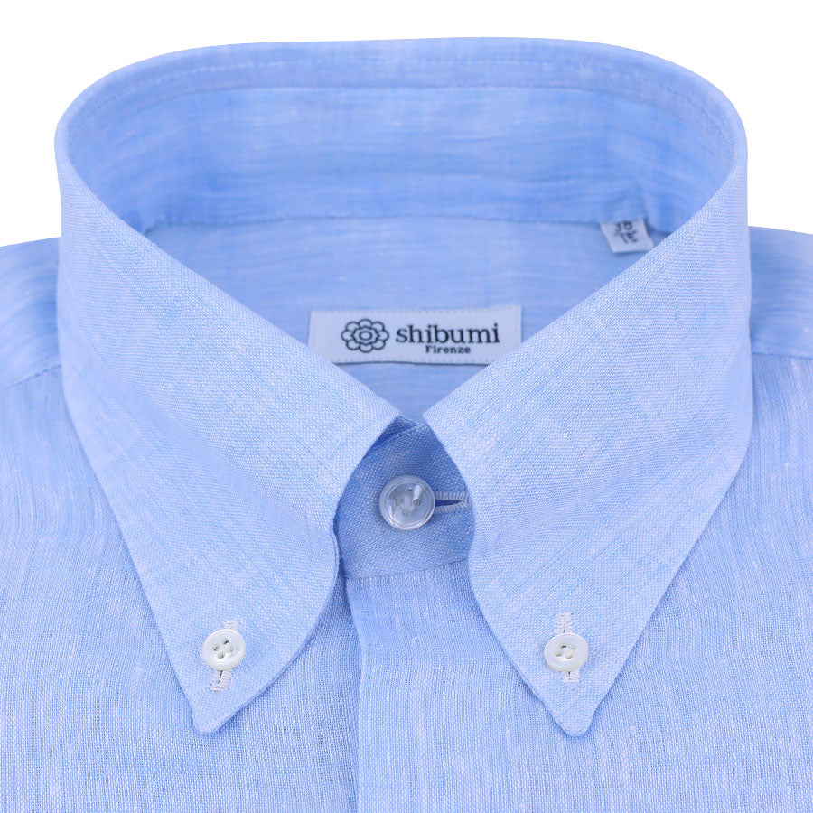 Linen Button-Down Shirt - Sky Blue