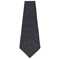 Houndstooth Bespoke Wool Tie - Charcoal