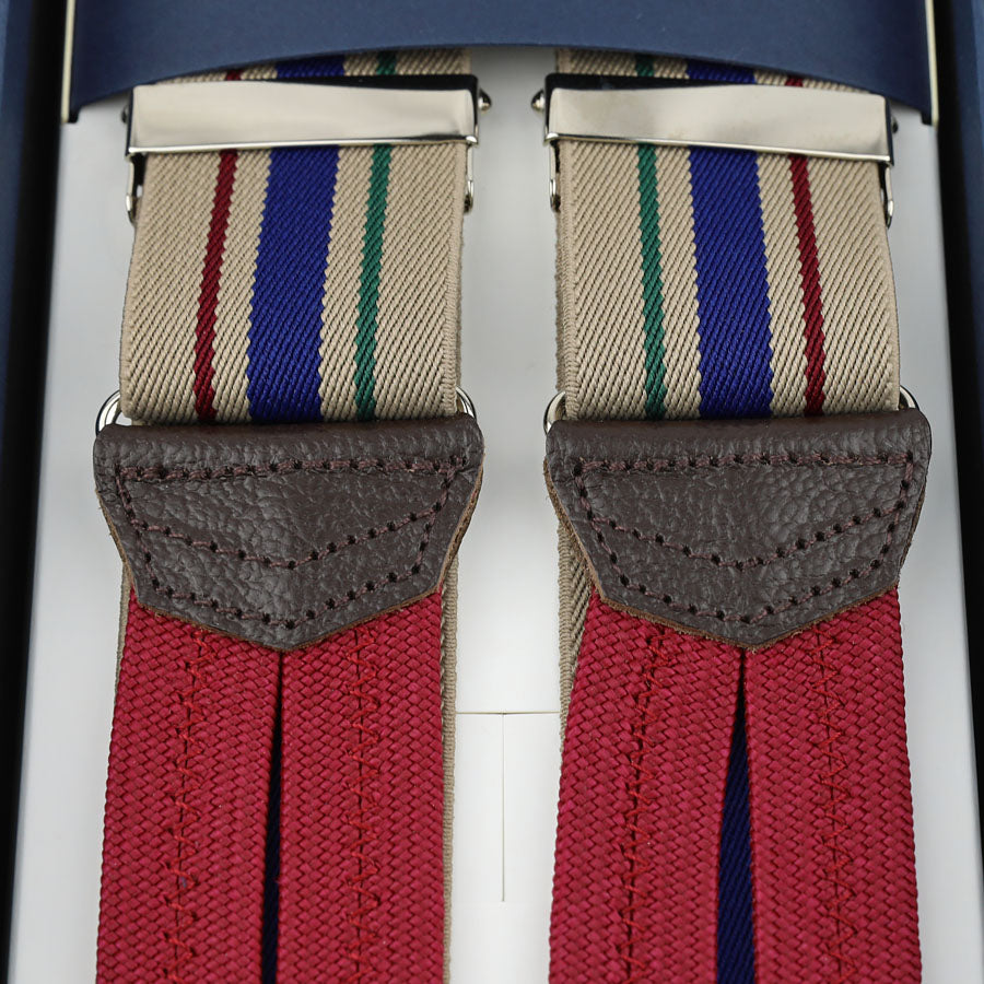 Elastic Barathea Braces - Beige / Navy